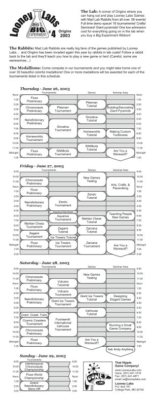 Convention schedule.