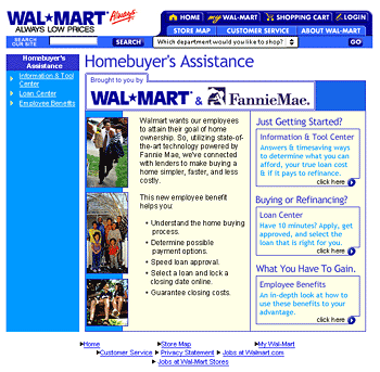 Fannie Mae with Walmart.